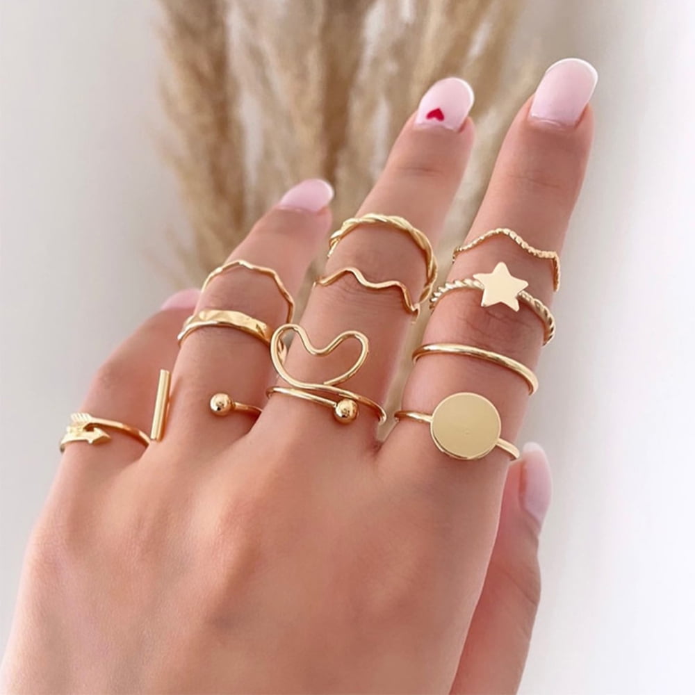 Gold Knuckle Rings Set for Women Girls Snake Chain Stacking Ring Vintage  BOHO Mi | eBay